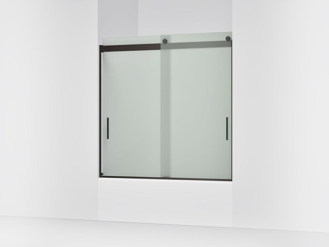 Kohler Levity Sliding Bath Door, 59-3/4'' H X 56-5/8 - 59-5/8'' W, with 1/4'' Thick Frosted Glass... by Kohler