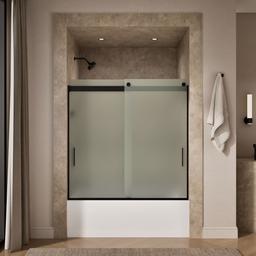 Kohler Levity Sliding Bath Door, 59-3/4'' H X 56-5/8 - 59-5/8'' W, with 1/4'' Thick Frosted Glass... - image 4