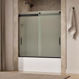 Kohler Levity Sliding Bath Door, 59-3/4'' H X 56-5/8 - 59-5/8'' W, with 1/4'' Thick Frosted Glass... - image 2