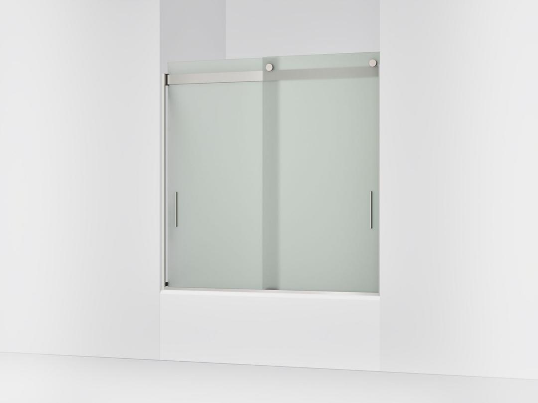 Kohler Levity Sliding Bath Door, 59-3/4'' H X 56-5/8 - 59-5/8'' W, with 1/4'' Thick Frosted Glass... by Kohler