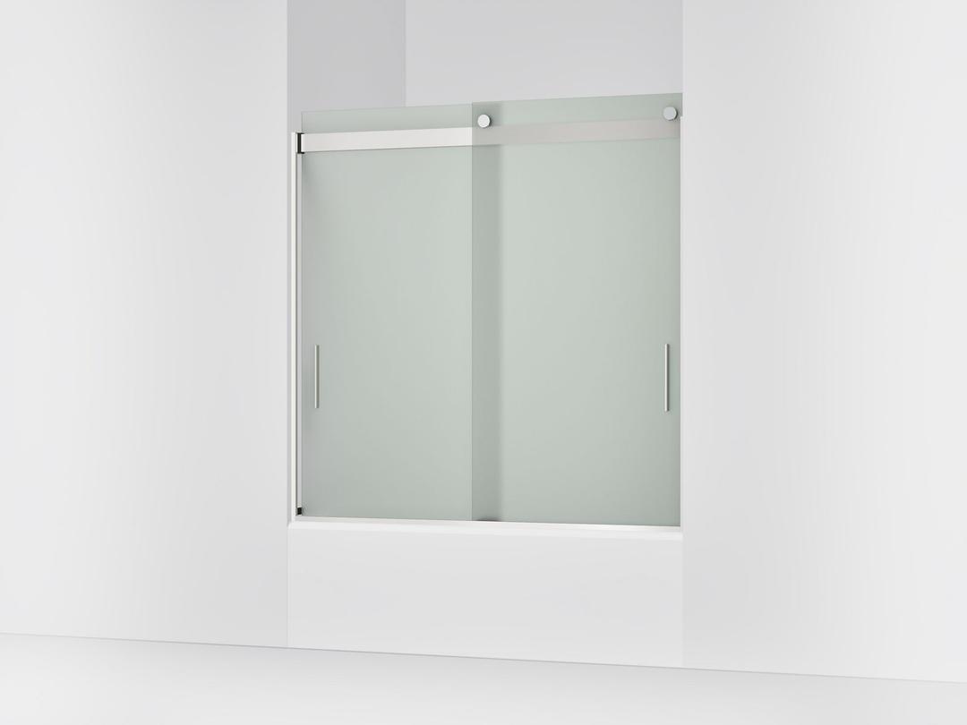 Kohler Levity Sliding Bath Door, 59-3/4'' H X 56-5/8 - 59-5/8'' W, with 1/4'' Thick Frosted Glass... by Kohler