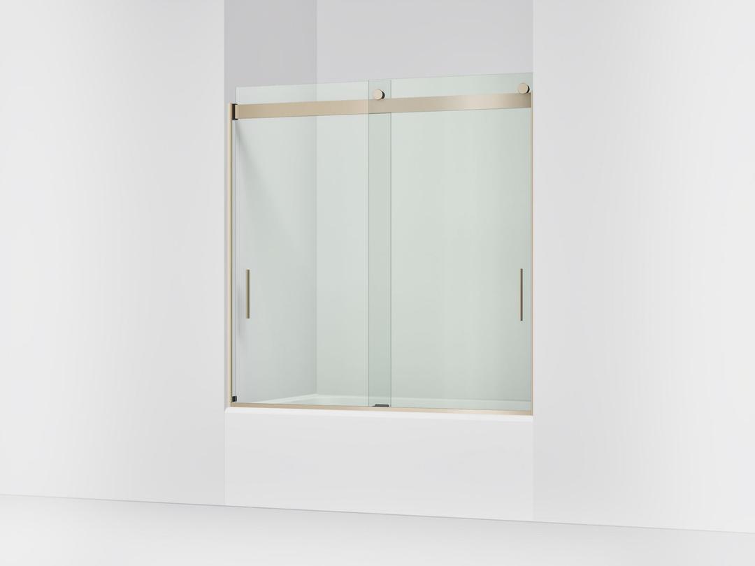 Kohler Levity Sliding Bath Door, 59-3/4'' H X 56-5/8 - 59-5/8'' W, with 1/4'' Thick Crystal Clear... by Kohler