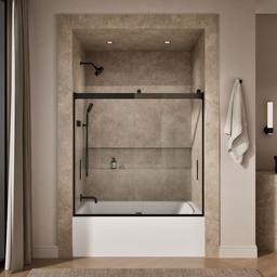 Kohler Levity Sliding Bath Door, 59-3/4'' H X 56-5/8 - 59-5/8'' W, with 1/4'' Thick Crystal Clear... - image 4