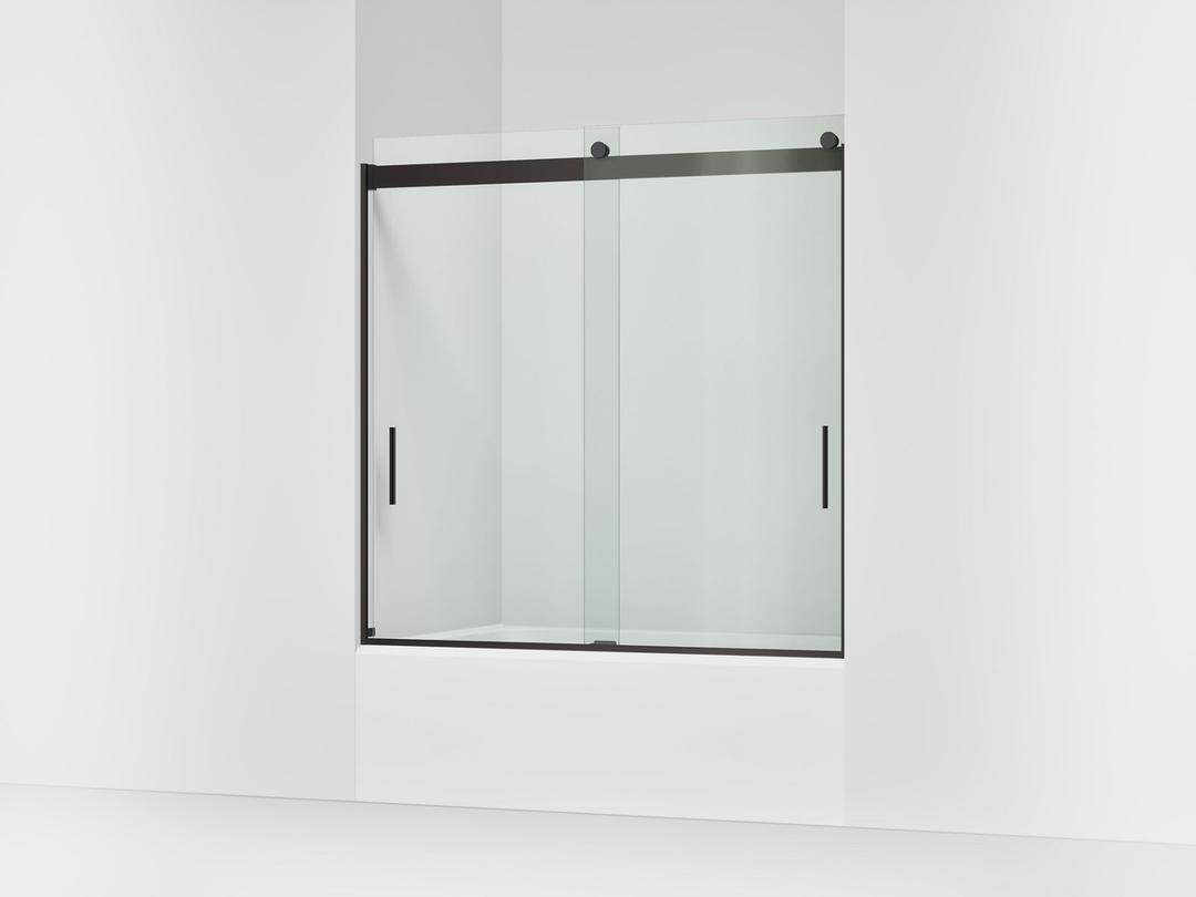 Kohler Levity Sliding Bath Door, 59-3/4'' H X 56-5/8 - 59-5/8'' W, with 1/4'' Thick Crystal Clear... by Kohler