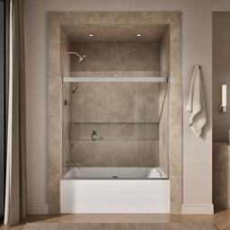 Kohler Levity Sliding Bath Door, 59-3/4'' H X 56-5/8 - 59-5/8'' W, with 1/4'' Thick Crystal Clear... - image 4