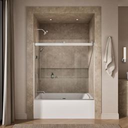 Kohler Levity Sliding Bath Door, 59-3/4'' H X 56-5/8 - 59-5/8'' W, with 1/4'' Thick Crystal Clear... - image 4