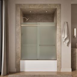 Kohler Levity Sliding Bath Door, 62'' H X 56-5/8 - 59-5/8'' W, with 1/4'' Thick Frosted Glass -... - image 4