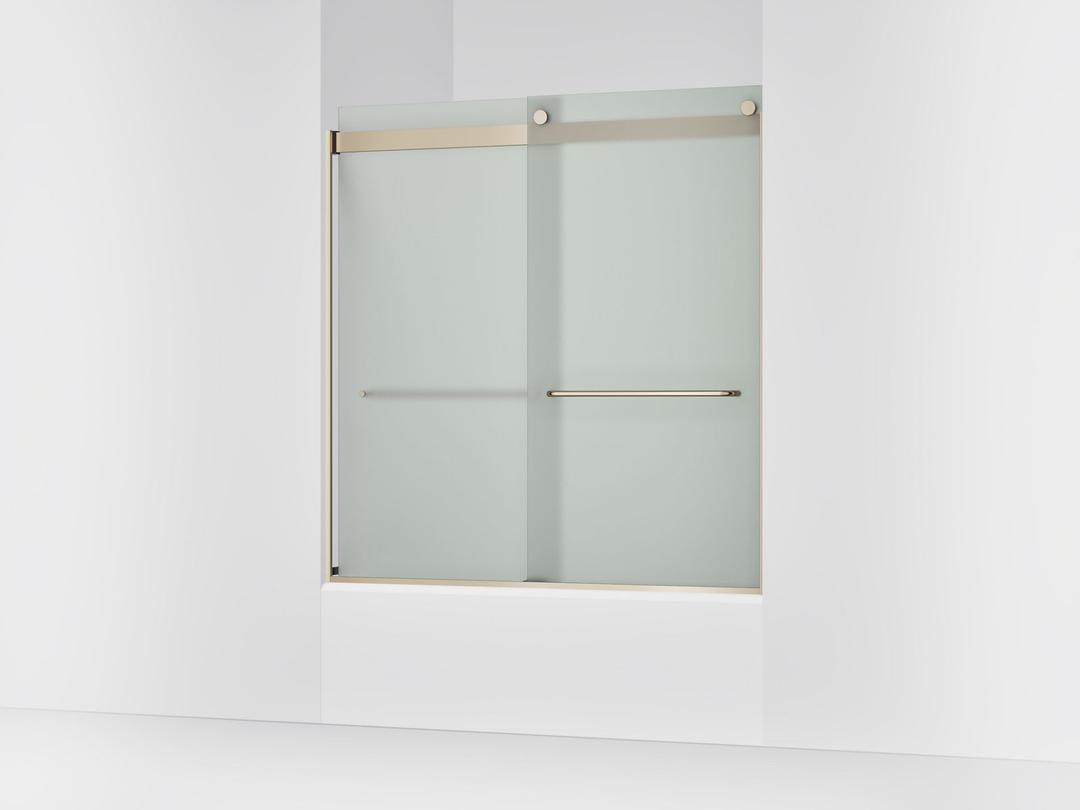 Kohler Levity Sliding Bath Door, 62'' H X 56-5/8 - 59-5/8'' W, with 1/4'' Thick Frosted Glass -... by Kohler