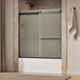 Kohler Levity Sliding Bath Door, 62'' H X 56-5/8 - 59-5/8'' W, with 1/4'' Thick Frosted Glass -... - image 2