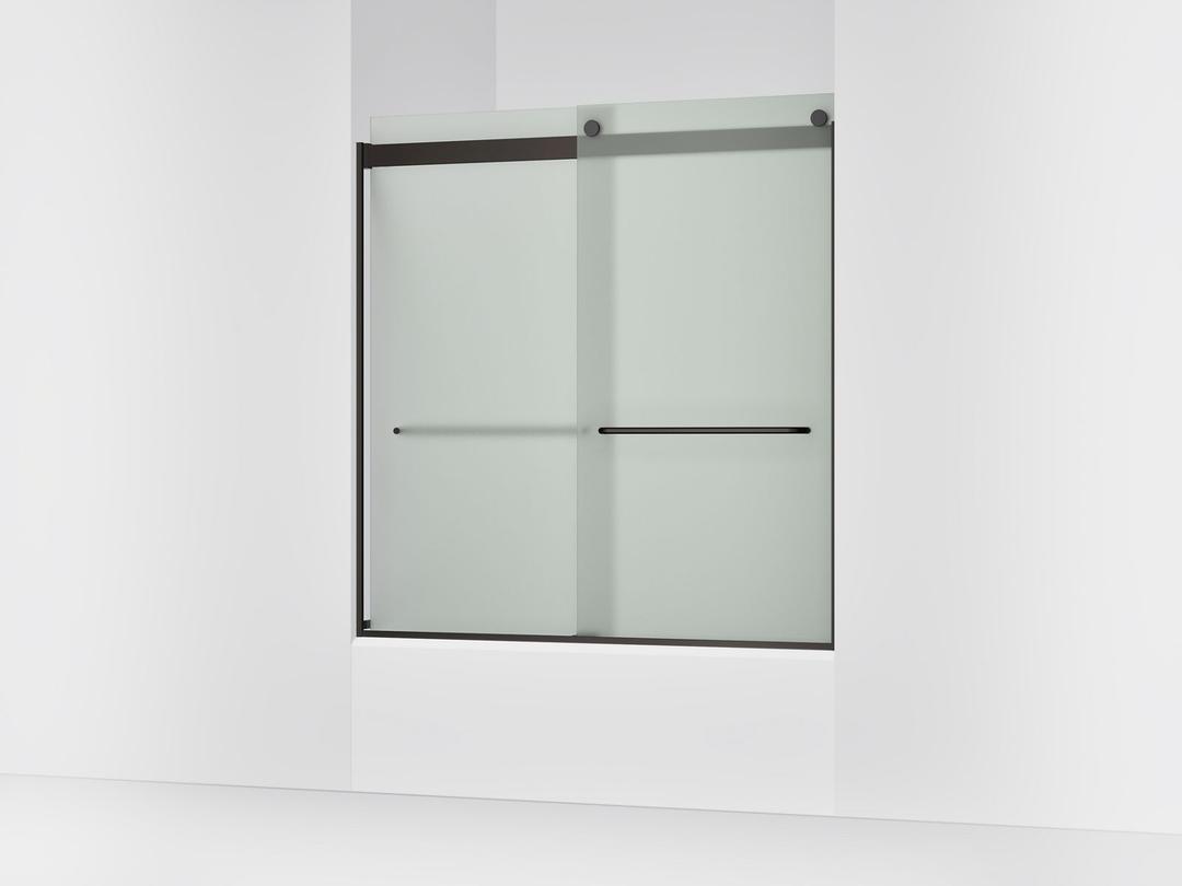 Kohler Levity Sliding Bath Door, 62'' H X 56-5/8 - 59-5/8'' W, with 1/4'' Thick Frosted Glass -... by Kohler