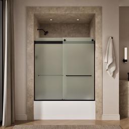 Kohler Levity Sliding Bath Door, 62'' H X 56-5/8 - 59-5/8'' W, with 1/4'' Thick Frosted Glass -... - image 4