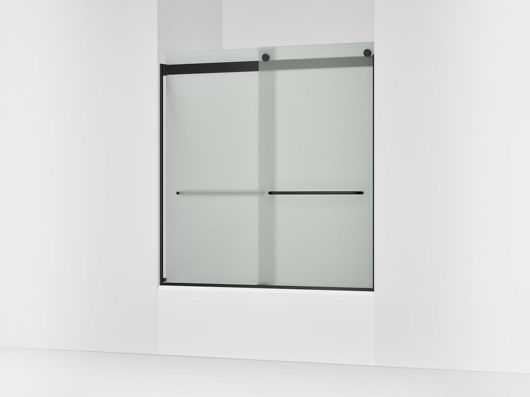 Kohler Levity Sliding Bath Door, 62'' H X 56-5/8 - 59-5/8'' W, with 1/4'' Thick Frosted Glass -... by Kohler