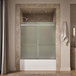 Kohler Levity Sliding Bath Door, 62'' H X 56-5/8 - 59-5/8'' W, with 1/4'' Thick Frosted Glass -... - image 4