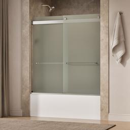 Kohler Levity Sliding Bath Door, 62'' H X 56-5/8 - 59-5/8'' W, with 1/4'' Thick Frosted Glass -... - image 2