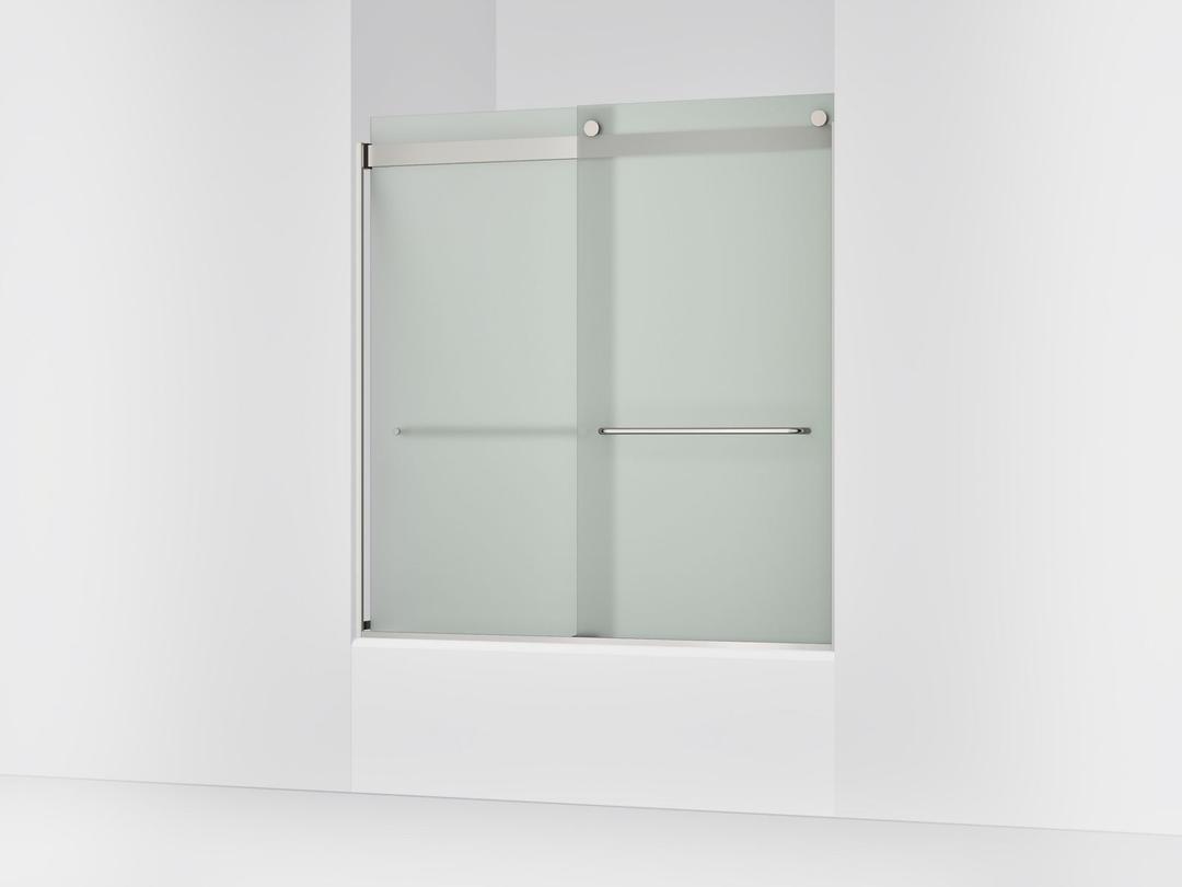 Kohler Levity Sliding Bath Door, 62'' H X 56-5/8 - 59-5/8'' W, with 1/4'' Thick Frosted Glass -... by Kohler