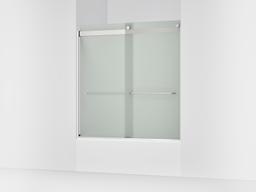 Kohler Levity Sliding Bath Door, 62'' H X 56-5/8 - 59-5/8'' W, with 1/4'' Thick Frosted Glass -... - image 1