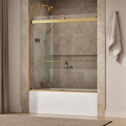 Kohler Levity Sliding Bath Door, 62'' H X 56-5/8 - 59-5/8'' W, with 1/4'' Thick Crystal Clear... - image 2