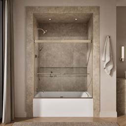Kohler Levity Sliding Bath Door, 62'' H X 56-5/8 - 59-5/8'' W, with 1/4'' Thick Crystal Clear... - image 4
