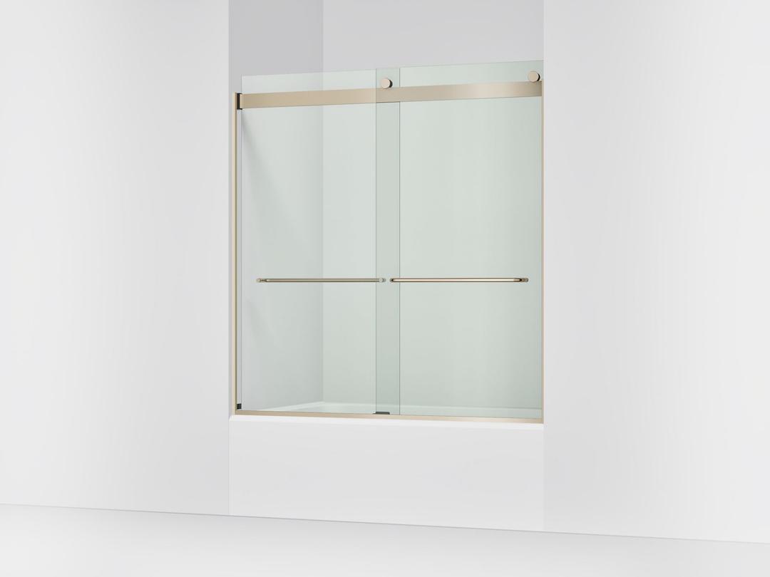 Kohler Levity Sliding Bath Door, 62'' H X 56-5/8 - 59-5/8'' W, with 1/4'' Thick Crystal Clear... by Kohler