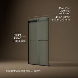 Kohler Levity Sliding Shower Door, 74'' H X 44-5/8 - 47-5/8'' W, with 1/4'' Thick Frosted Glass -... - image 3