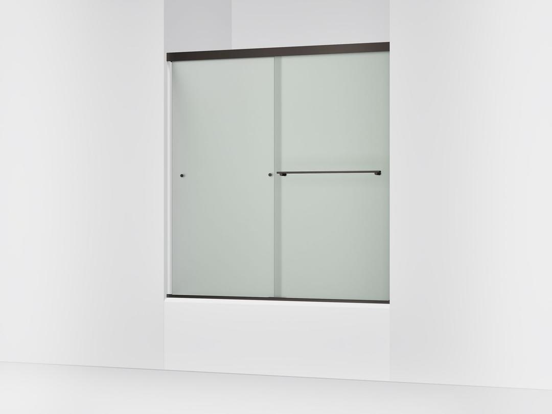 Revel Sliding bath door, 62'' H x 56-5/8 - 59-5/8'' W, with 5/16'' thick Frosted glass by Kohler