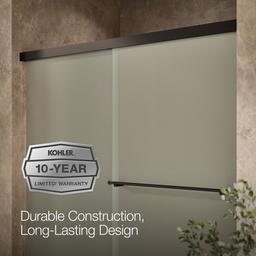 Revel Sliding bath door, 62'' H x 56-5/8 - 59-5/8'' W, with 5/16'' thick Frosted glass - image 9