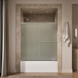 Revel Sliding bath door, 62'' H x 56-5/8 - 59-5/8'' W, with 5/16'' thick Frosted glass - image 4