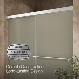 Revel Sliding bath door, 62'' H x 56-5/8 - 59-5/8'' W, with 5/16'' thick Frosted glass - image 9