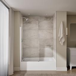 Aerie Bath screen, 56-15/16'' x 32'' W with 1/4'' thick Crystal Clear glass and square corner - image 4