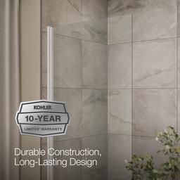 Aerie Bath screen, 56-15/16'' x 32'' W with 1/4'' thick Crystal Clear glass and square corner - image 8