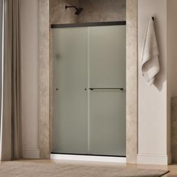 Revel Sliding shower door, 76'' H x 44-5/8 - 47-5/8'' W, with 5/16'' thick Frosted glass - image 2