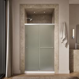Revel Sliding shower door, 76'' H x 44-5/8 - 47-5/8'' W, with 5/16'' thick Frosted glass - image 4
