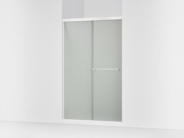 Revel Sliding shower door, 76'' H x 44-5/8 - 47-5/8'' W, with 5/16'' thick Frosted glass