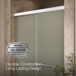 Revel Sliding shower door, 76'' H x 44-5/8 - 47-5/8'' W, with 5/16'' thick Frosted glass - image 9