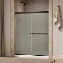 Revel Sliding shower door, 70'' H x 56-5/8 - 59-5/8'' W, with 1/4'' thick Frosted glass - image 2
