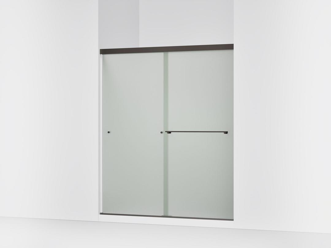 Revel Sliding shower door, 70'' H x 56-5/8 - 59-5/8'' W, with 1/4'' thick Frosted glass by Kohler