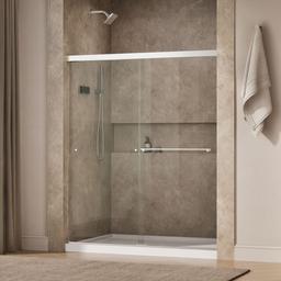Revel Sliding shower door, 70'' H x 56-5/8 - 59-5/8'' W, with 1/4'' thick Crystal Clear glass - image 2