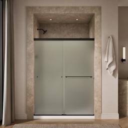 Revel Sliding shower door, 76'' H x 56-5/8 - 59-5/8'' W, with 5/16'' thick Frosted glass - image 4