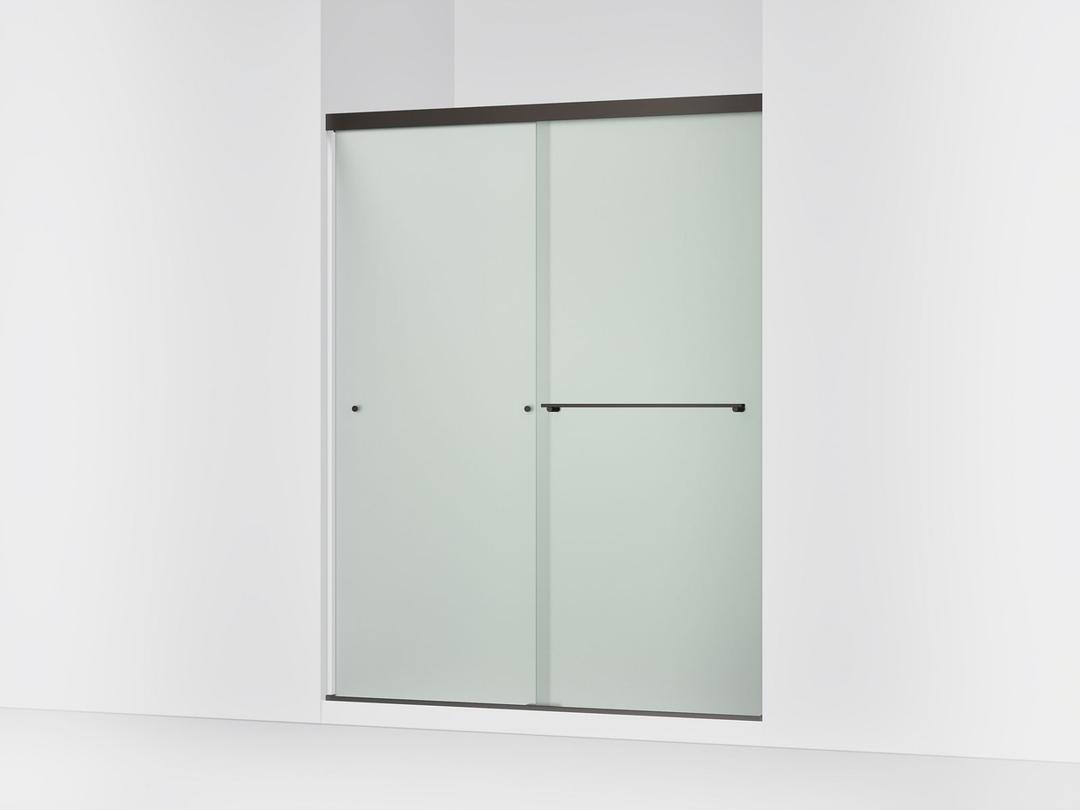 Revel Sliding shower door, 76'' H x 56-5/8 - 59-5/8'' W, with 5/16'' thick Frosted glass by Kohler