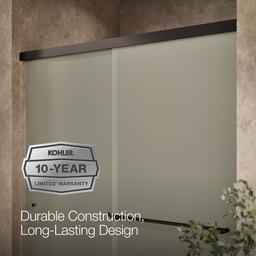 Revel Sliding shower door, 76'' H x 56-5/8 - 59-5/8'' W, with 5/16'' thick Frosted glass - image 9