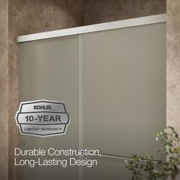 Revel Sliding shower door, 76'' H x 56-5/8 - 59-5/8'' W, with 5/16'' thick Frosted glass - image 9