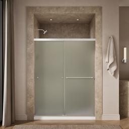 Revel Sliding shower door, 76'' H x 56-5/8 - 59-5/8'' W, with 5/16'' thick Frosted glass - image 4