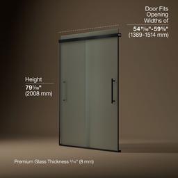 Kohler Pleat Frameless Sliding Shower Door, 79-1/16'' H X 54-5/8 - 59-5/8'' W, with 5/16'' Thick... - image 3