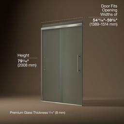 Kohler Pleat Frameless Sliding Shower Door, 79-1/16'' H X 54-5/8 - 59-5/8'' W, with 5/16'' Thick... - image 3