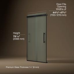 Kohler Pleat Frameless Sliding Shower Door, 79-1/16'' H X 44-5/8 - 47-5/8'' W, with 5/16'' Thick... - image 3