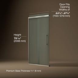 Kohler Pleat Frameless Sliding Shower Door, 79-1/16'' H X 44-5/8 - 47-5/8'' W, with 5/16'' Thick... - image 3