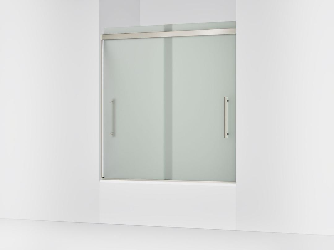 Kohler Pleat Frameless Sliding Bath Door, 63-9/16'' H X 54-5/8 - 59-5/8'' W, with 5/16'' Thick... by Kohler
