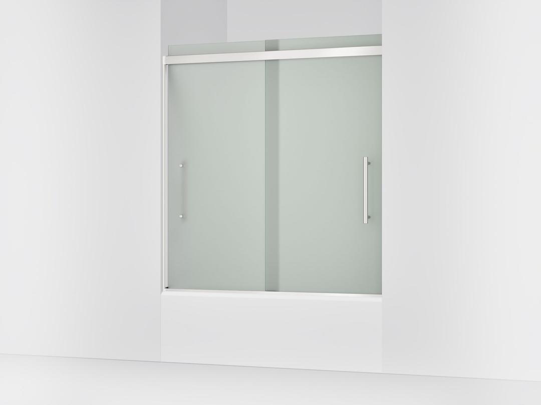 Kohler Pleat Frameless Sliding Bath Door, 63-9/16'' H X 54-5/8 - 59-5/8'' W, with 5/16'' Thick... by Kohler