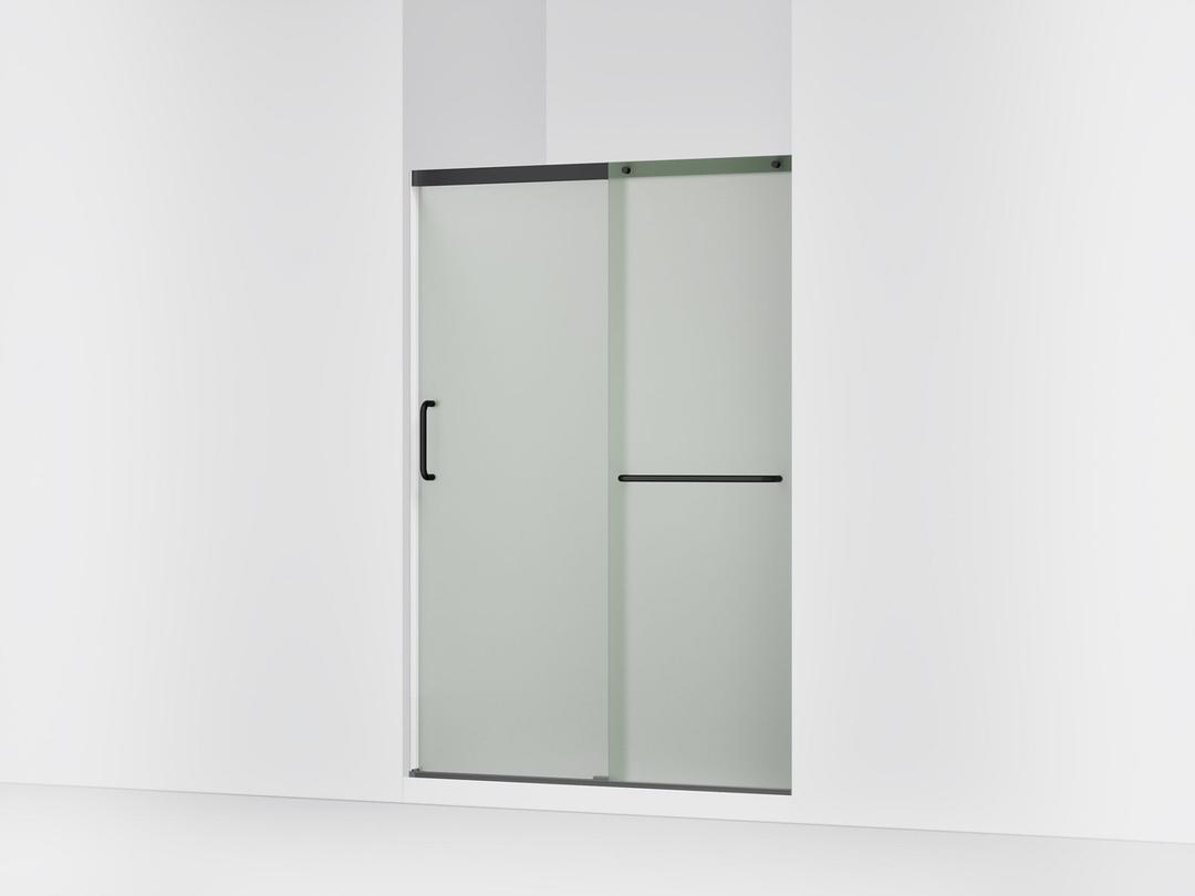 Elate Sliding shower door, 70-1/2'' H x 50-1/4 - 53-5/8'' W, with 1/4'' thick Frosted glass - Matte Black by Kohler