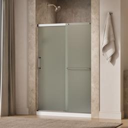 Elate Sliding shower door, 70-1/2'' H x 44-1/4 - 47-5/8'' W, with 1/4'' thick Frosted glass - Matte Nickel - image 2